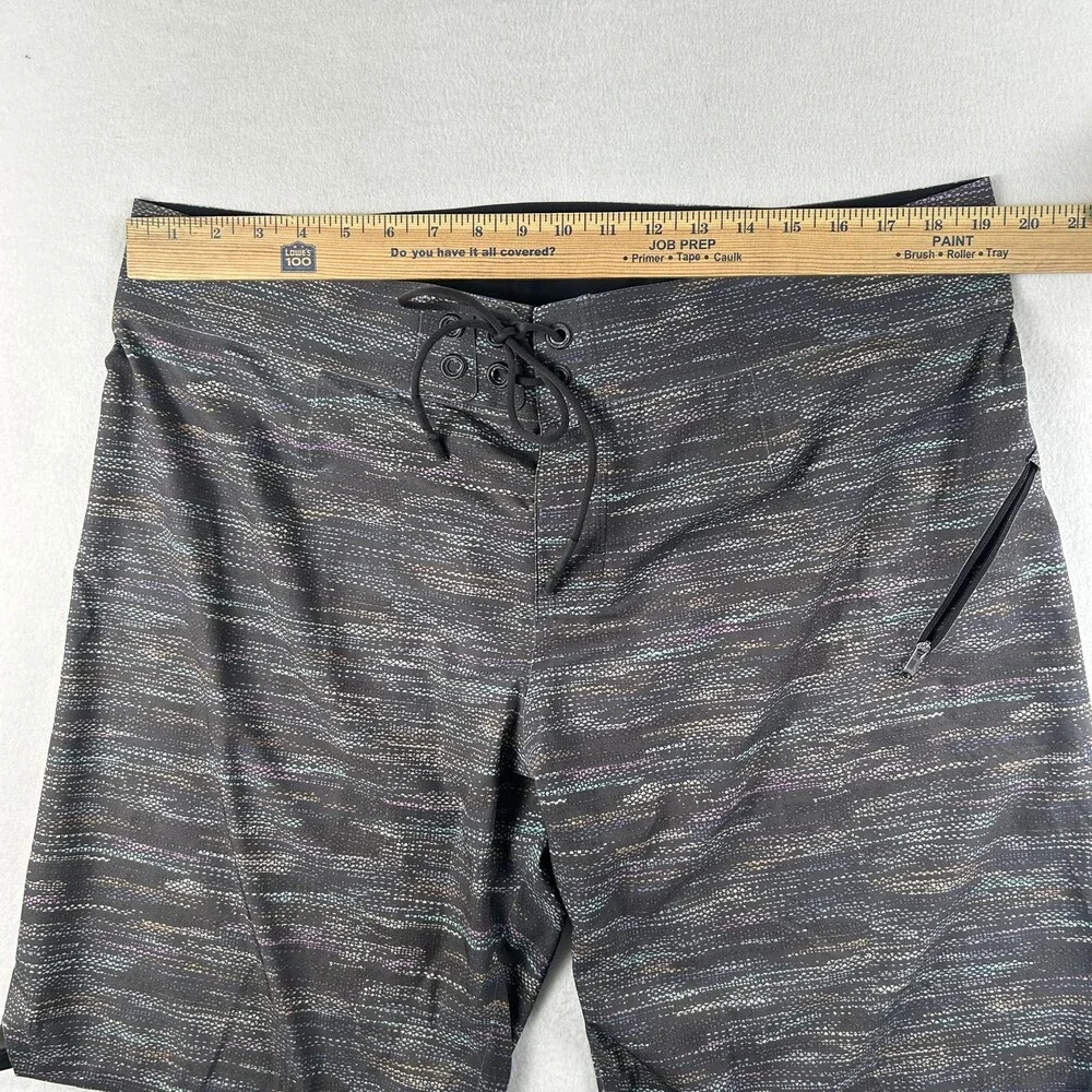 Lululemon Board Shorts Mens 38 Current State Stripe Swim Trunks Zip Pocket